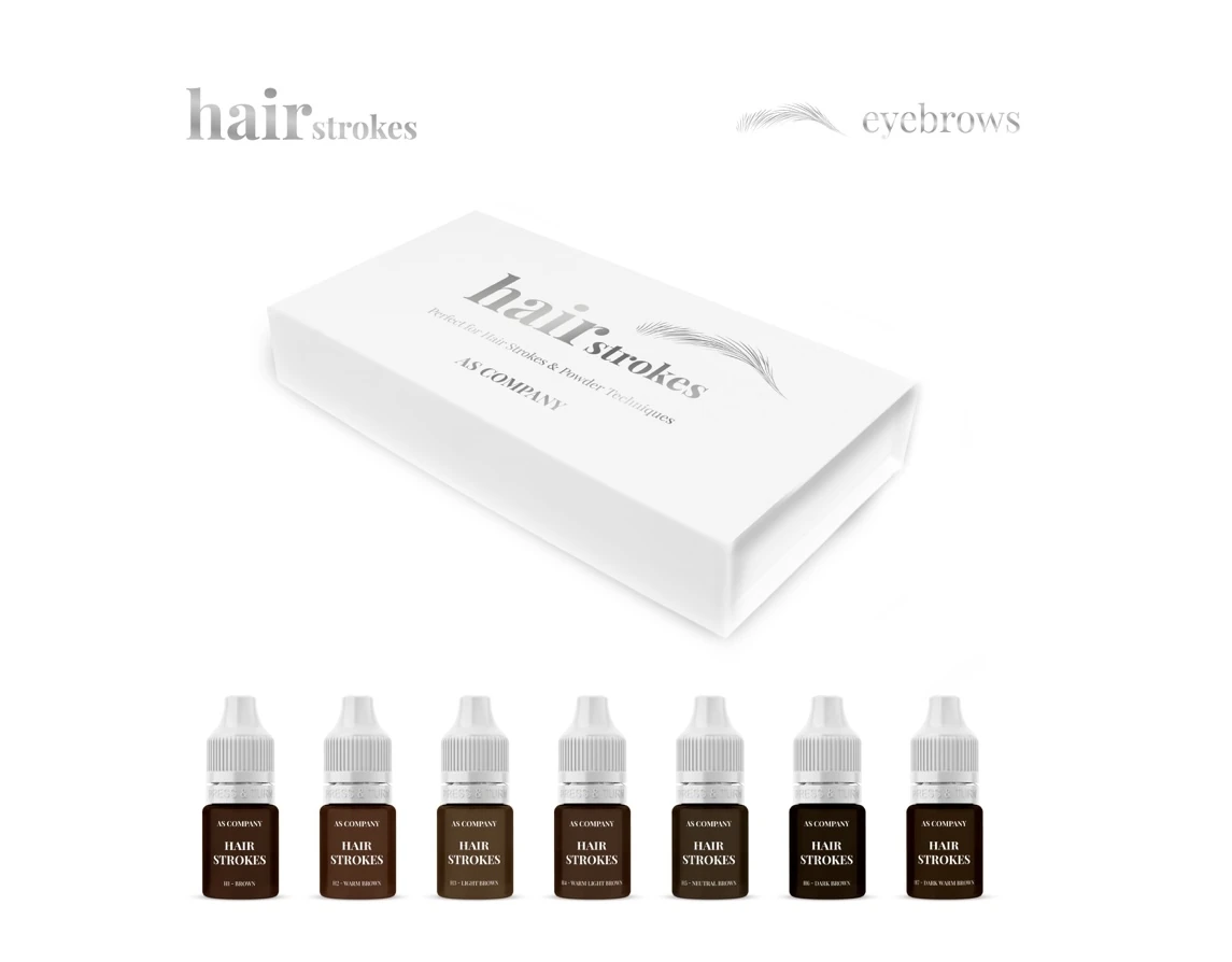 EYEBROW SET HAIR STROKES HYBRID ORGANIC-BASED 6 ml (for hair stroke and powder technique)